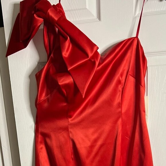 Eliza J one shoulder she red dress size 12 - Picture 3 of 10